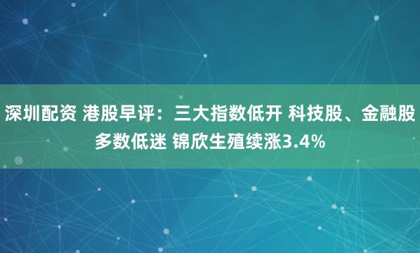 深圳配资 港股早评：三大指数低开 科技股、金融股多数低迷 锦欣生殖续涨3.4%